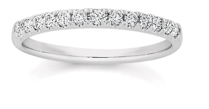 9ct White Gold Diamond Band