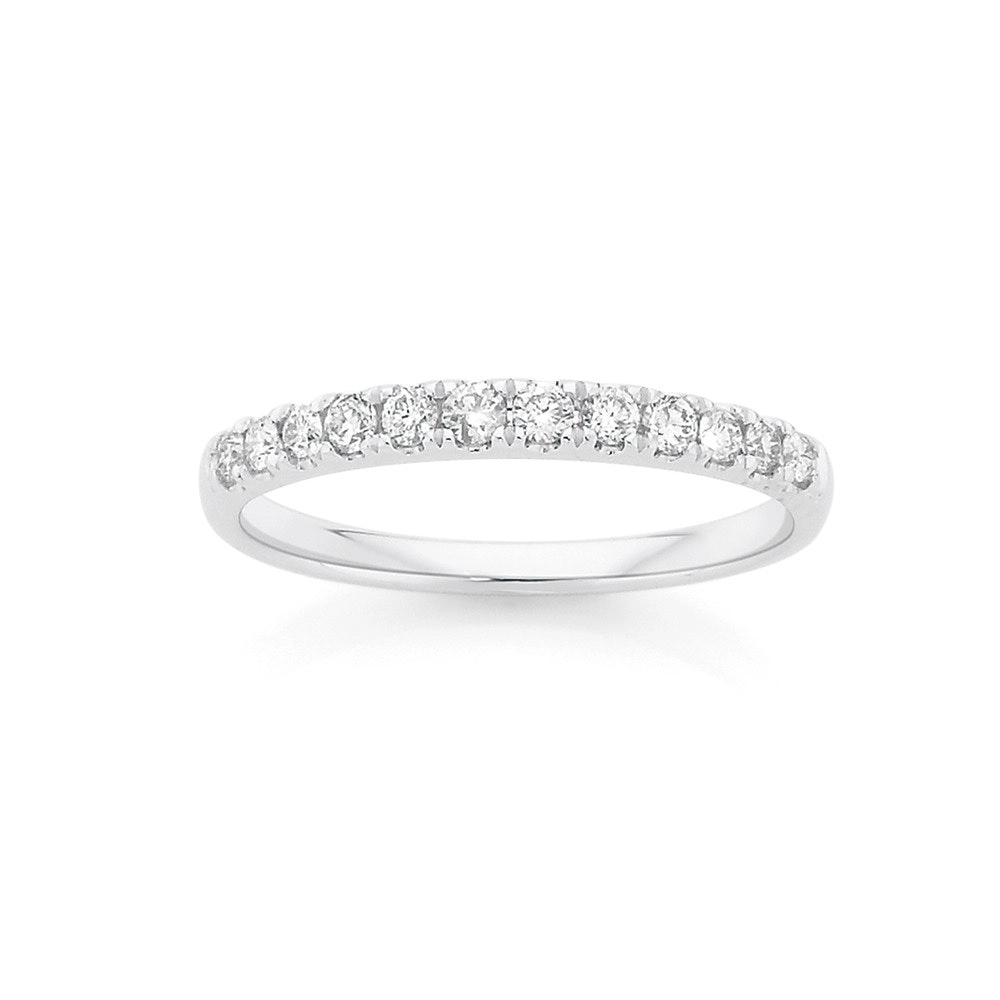 9ct White Gold Diamond Band