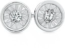 9ct White Gold Diamond Bezel Stud Earrings