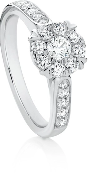 9ct White Gold Diamond Cluster Ring