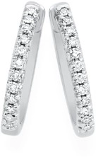 9ct White Gold Diamond Huggie Earrings