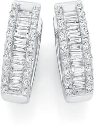 9ct White Gold Diamond Huggie Earrings