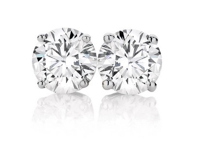 9ct White Gold Diamond Stud Earrings