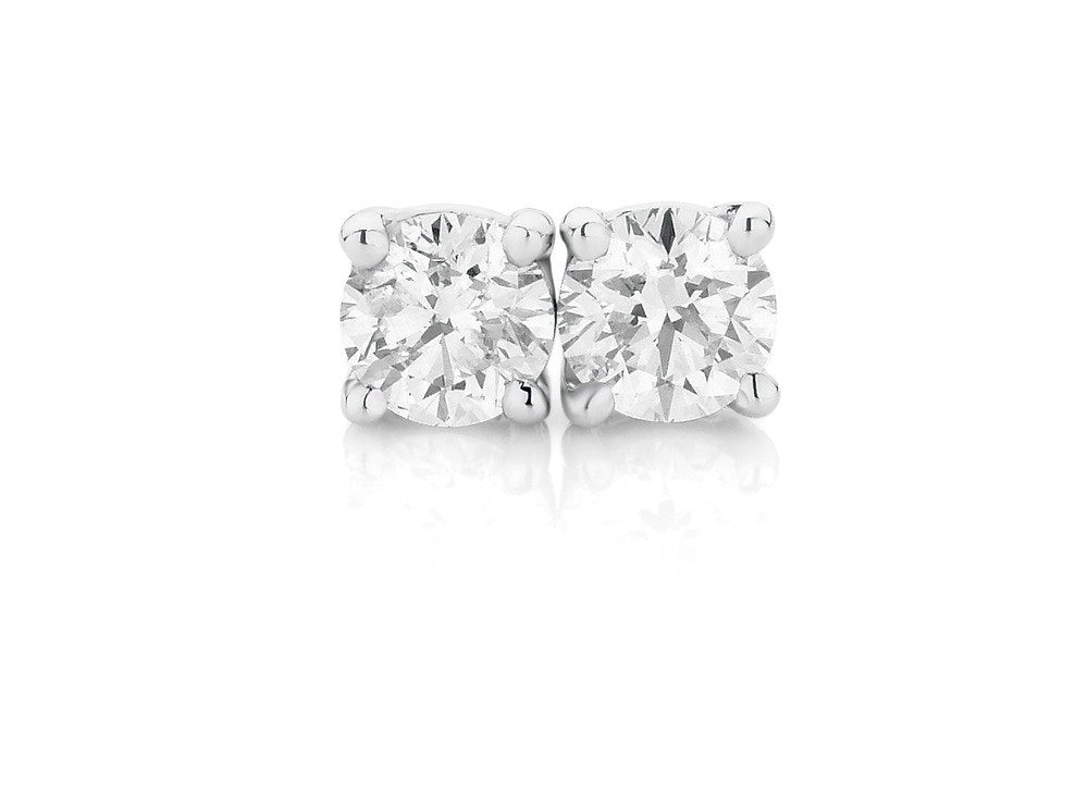 9ct White Gold Diamond Studs