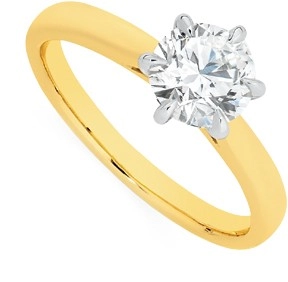 Alora 14ct Gold 1 Carat Lab Grown Solitaire Diamond Ring