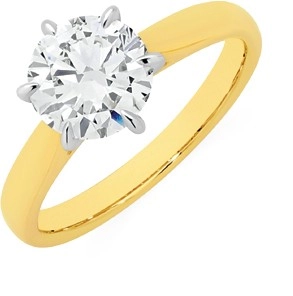 Alora 14ct Gold 2 Carat Lab Grown Solitaire Diamond Ring