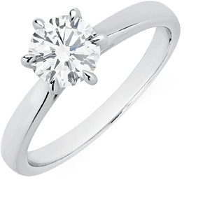 Alora 14ct White Gold 1 Carat Lab Grown Solitaire Diamond Ring