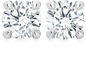 Alora 14ct White Gold 1 Carat TW Lab Grown Diamond 4 Claw Stud Earrings