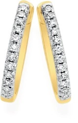 Exquisites 9ct Gold Diamond Huggie Earrings