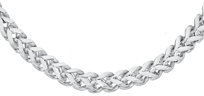 M+Y Stainless Steel 55cm Squared Foxtail Gents Chain