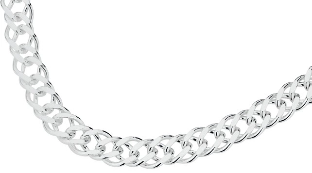 Sterling Silver 19cm Double Curb Bracelet