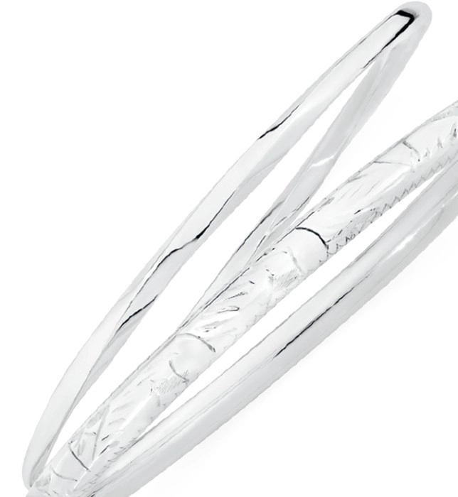 Sterling Silver 65mm Twist Bangle