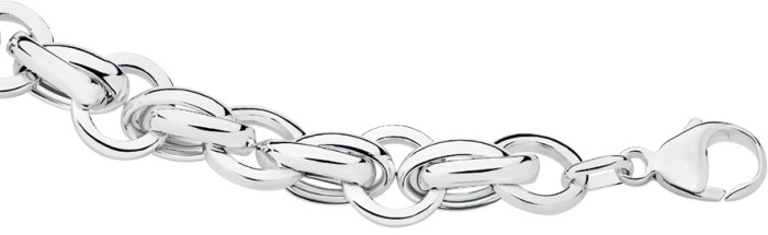 Sterling Silver Circle & Double Link Bracelet