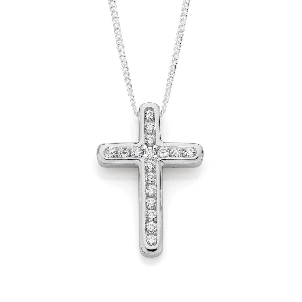 Sterling Silver Cubic Zirconia Cross