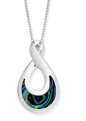 Sterling Silver Paua Shell Infinity Pendant