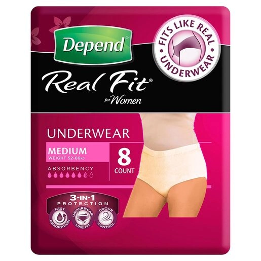 Depend Realfit Underwear for Women Medium 8 pack