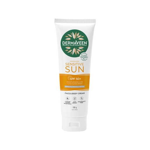 DermaVeen Sensitive Sun SPF 50+ Face & Body Cream 100g