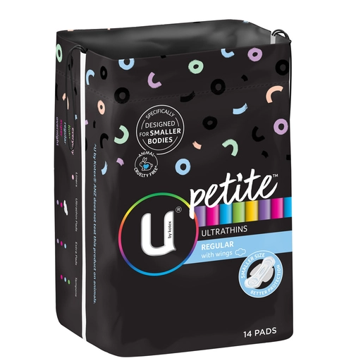 U By Kotex Petite Ultrathins Regular with Wings 14 pack