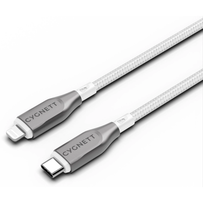 Cygnett Armoured Lightning to USB-C Cable 2M (White)