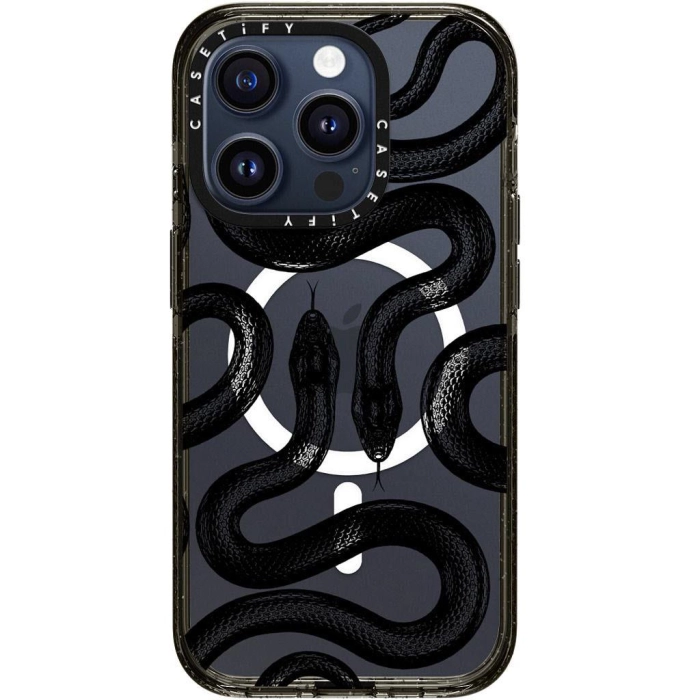 Casetify Impact Case for iPhone 15 Pro (Black Kingsnake)