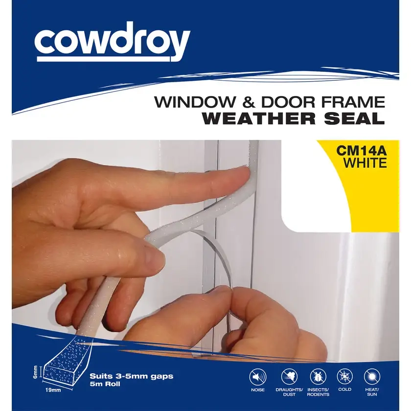 Cowdroy Window & Door Foam Weather Seal - 19mm x 6mm x 5m