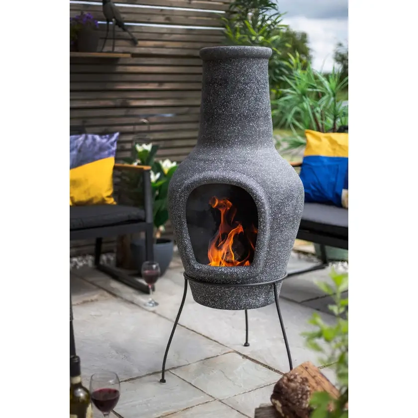 Dark Grey Chimenea Glow