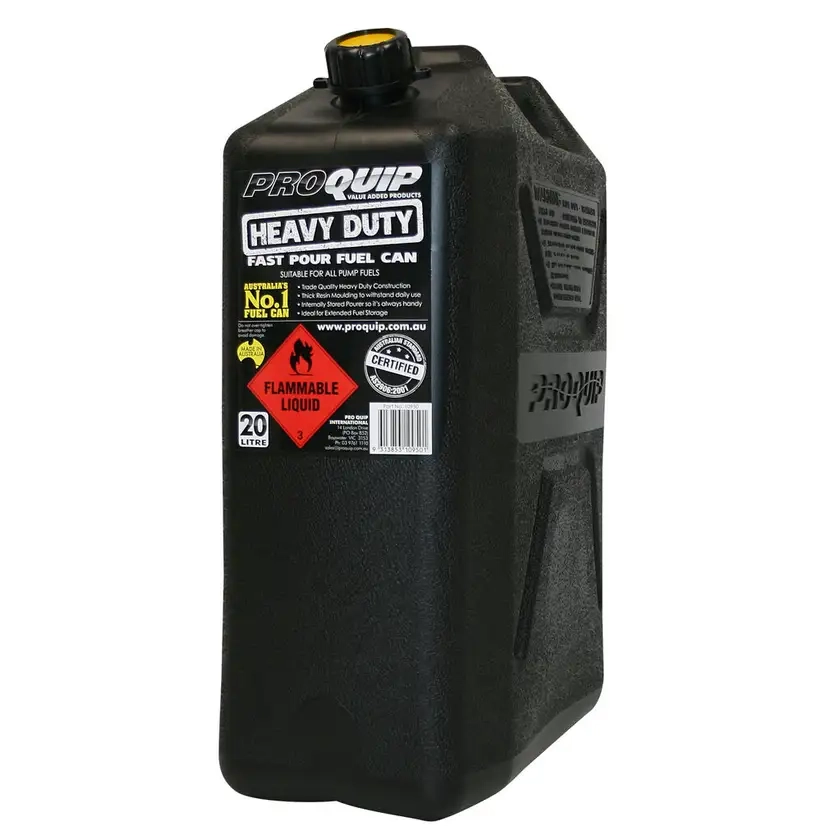 Pro Quip 20L Fast Pour Heavy Duty Plastic Fuel Can