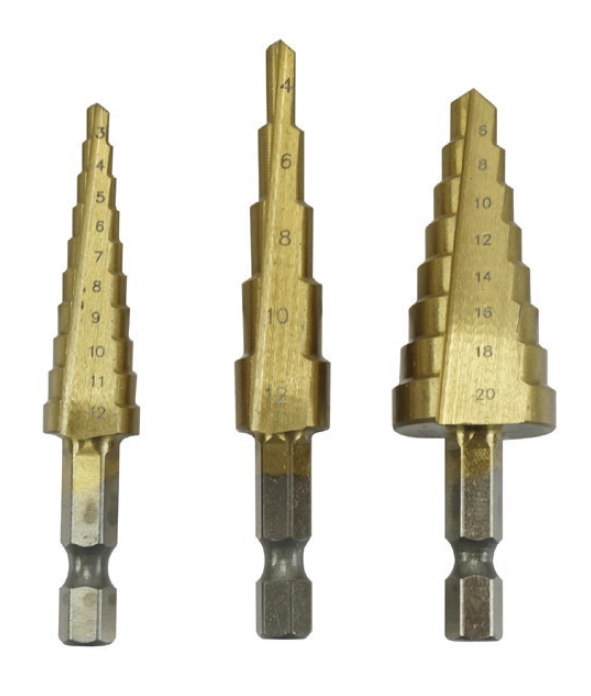 Work Force 3Pce Titanium Coated HSS Step Drill Set