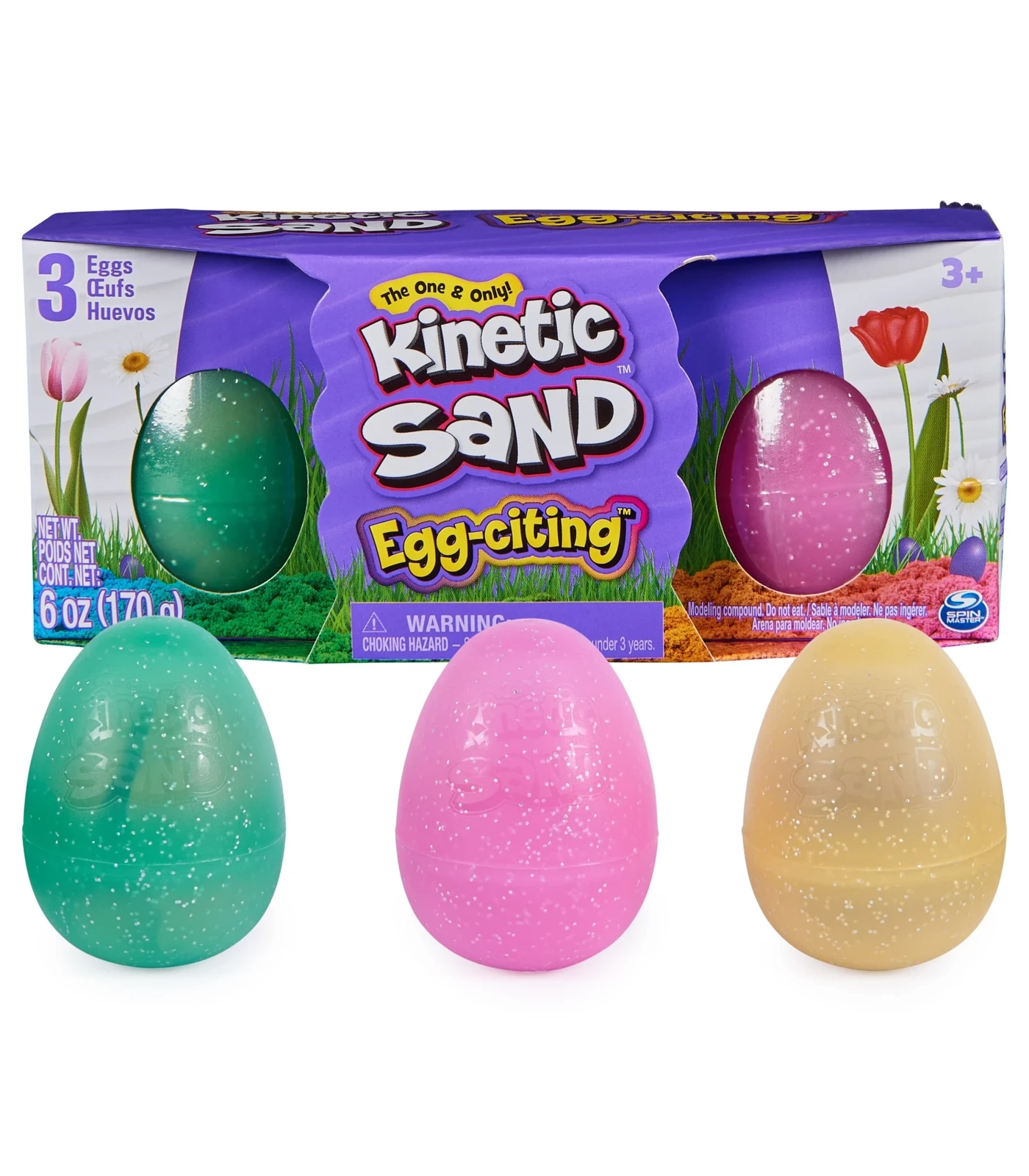 Kinetic Sand Eggciting 3pk