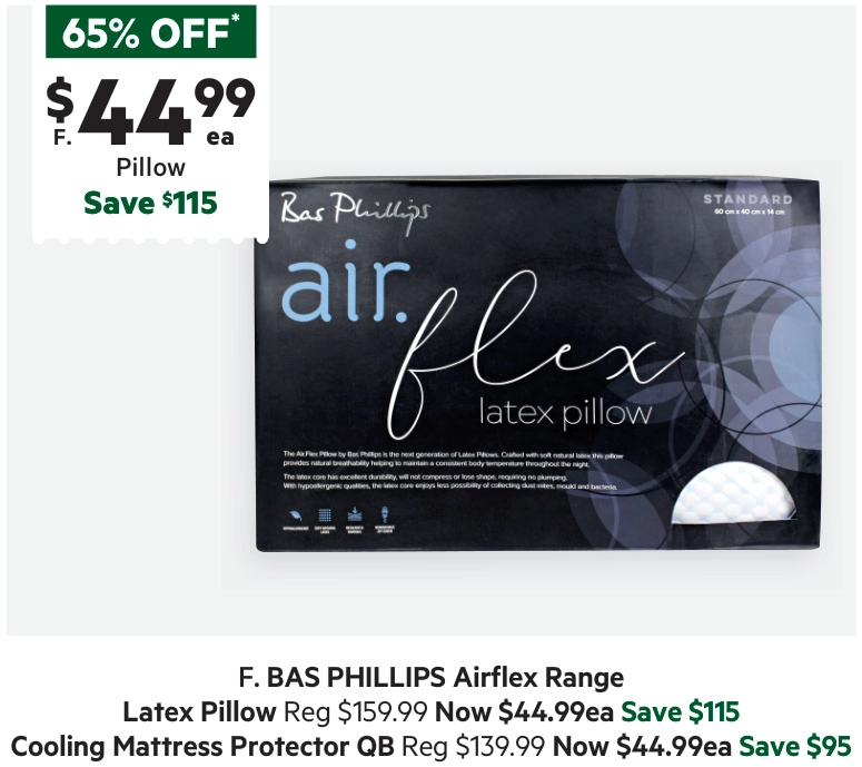 Bas Phillips Airflex Latex Pillow Contour Standard