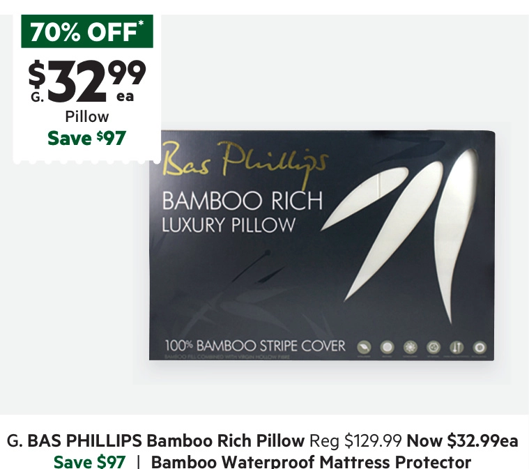 Bas Phillips Bamboo Rich Pillow Standard