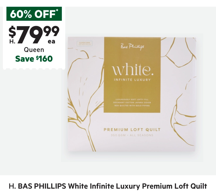 Bas Phillips Infinite Luxury Premium Loft Quilt White