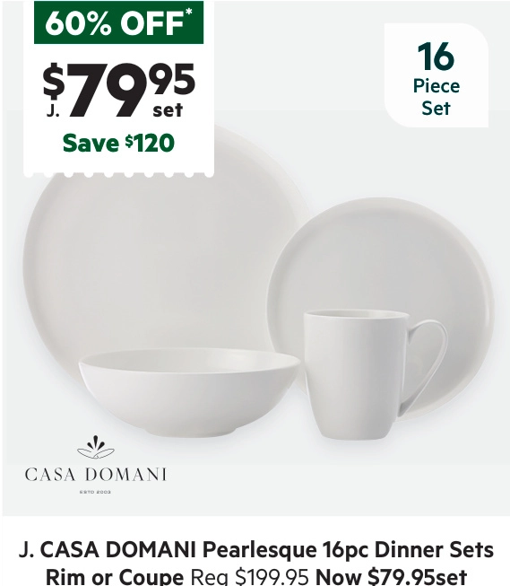 Casa Domani Pearlesque Coupe 16-Piece Dinner Set