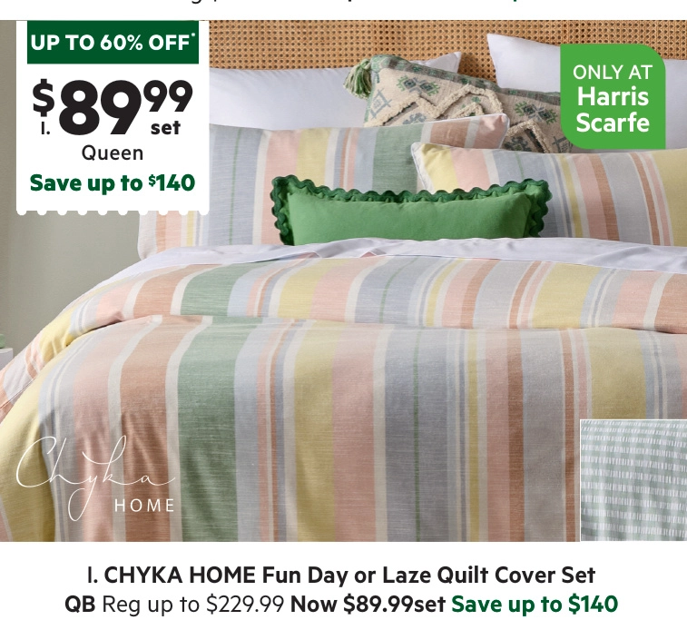 Chyka Home Fun Day Cotton Quilt Cover Set Multicoloured