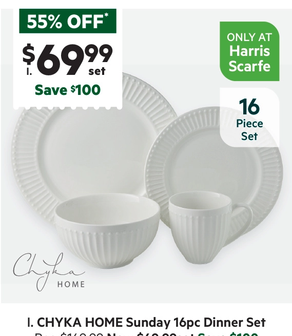 Chyka Home Sunday 16-Piece Dinner Set