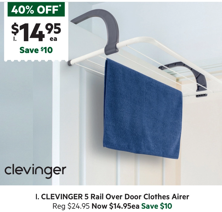 Clevinger Five Rail Over Door Clothes Airer White