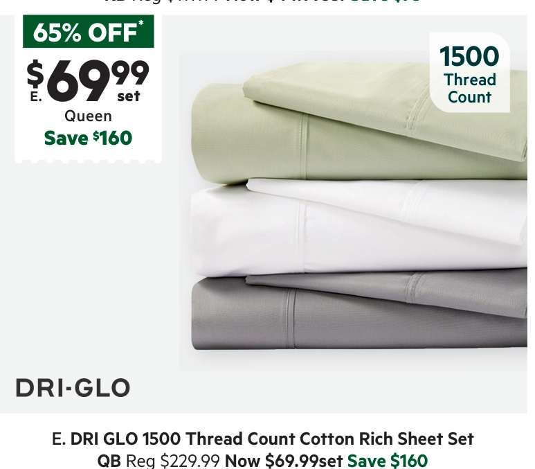 Dri Glo 1500 Thread Count Cotton Rich Sheet Set Grey King