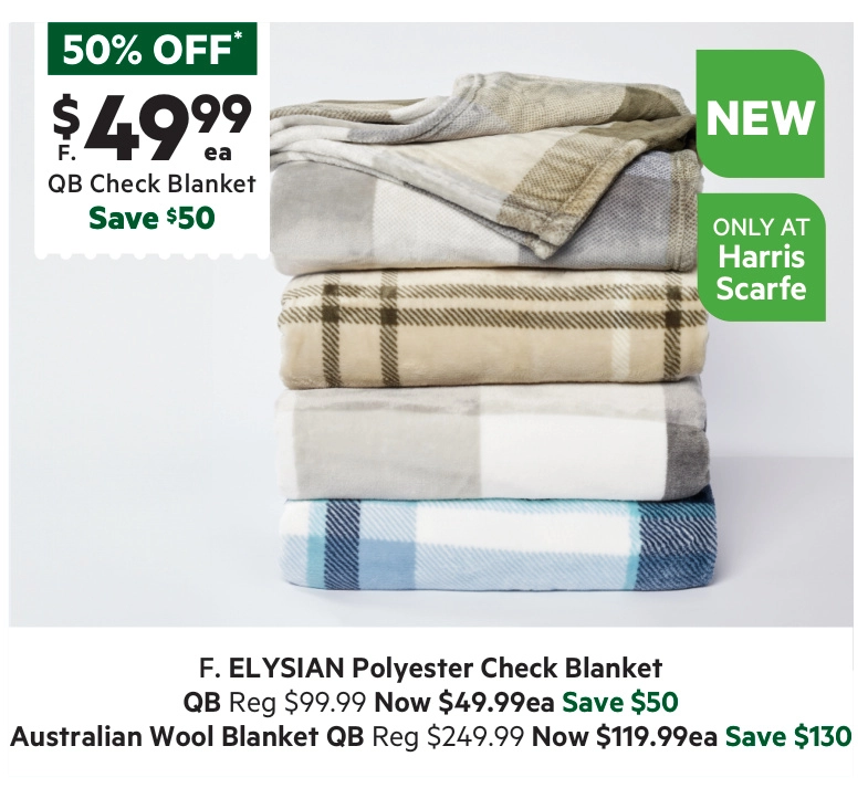 Elysian Earth Gingham Check Blanket Green Queen