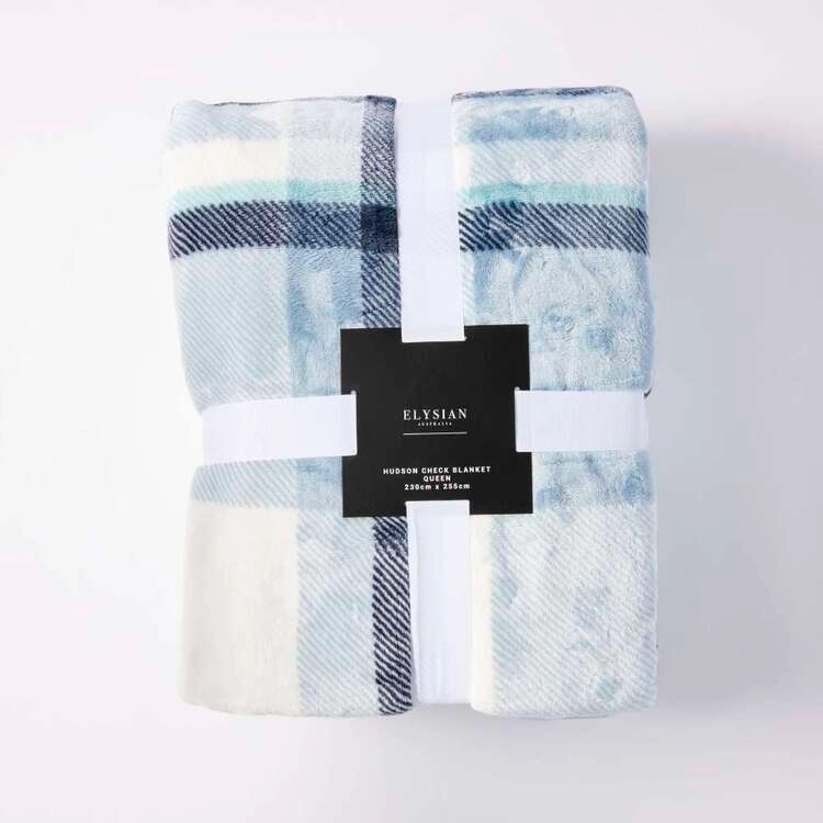 Elysian Hudson Check Blanket Blue Queen