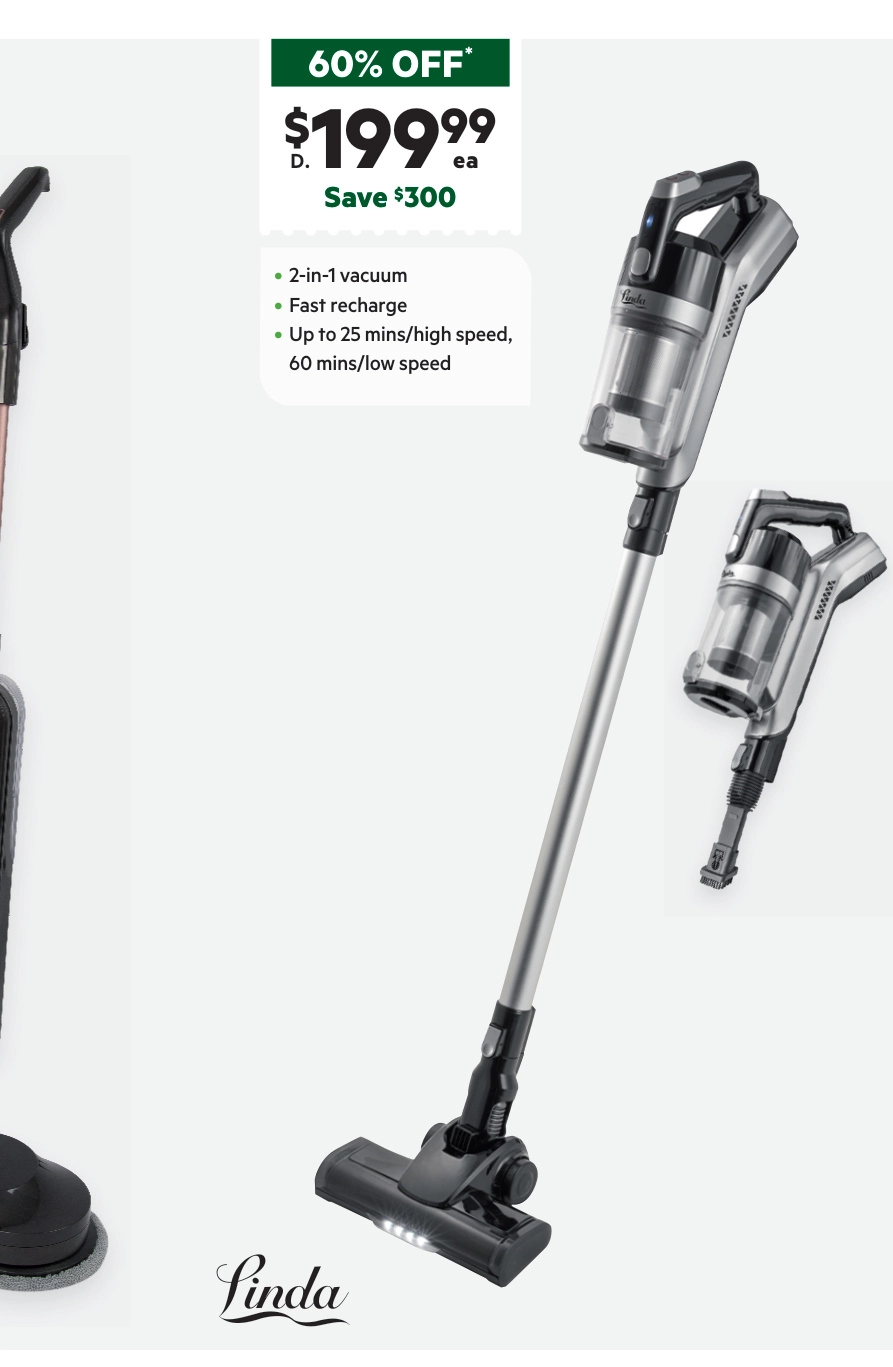 Linda 2-In-1 Cordless Handstick Vacuum And Mop LVCM306