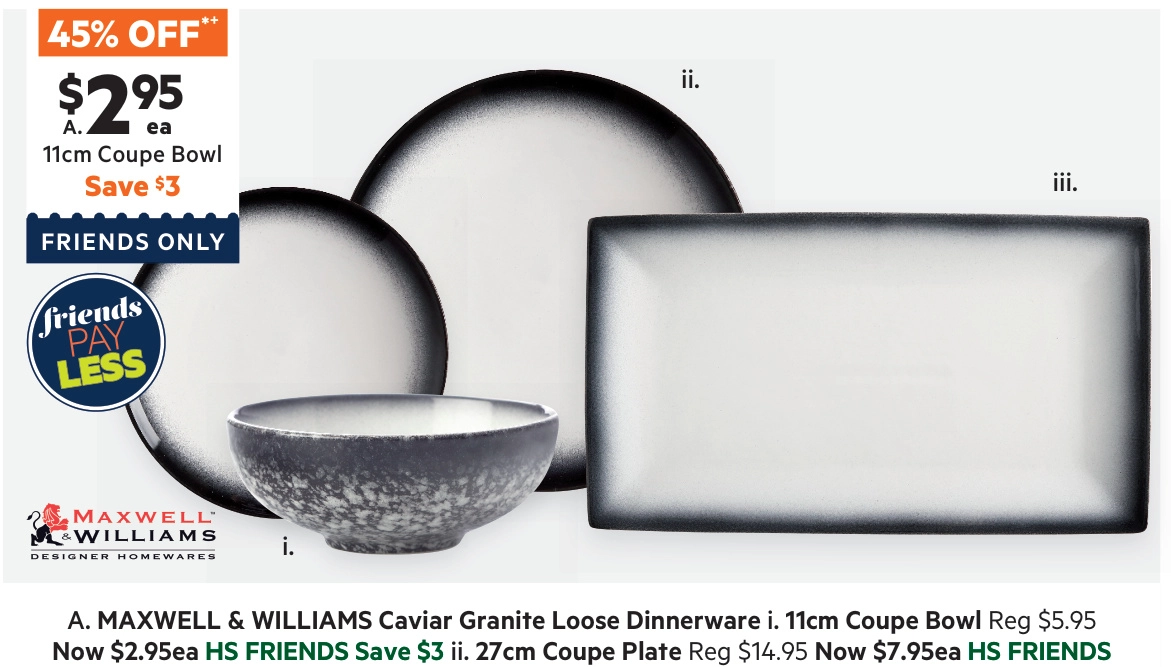 Maxwell & Williams Caviar 11 x 4 cm Coupe Bowl Granite