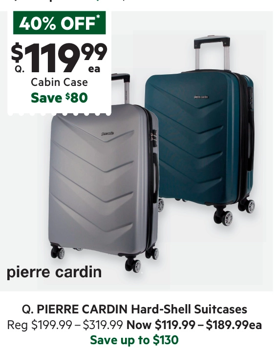 Pierre Cardin 70 cm Medium Hard Shell Suitcase Black 70 cm