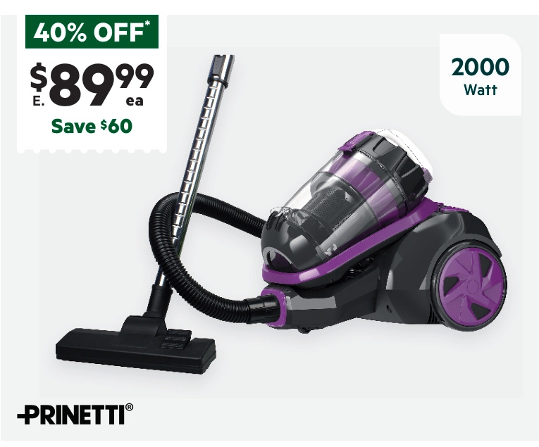 Prinetti 2000W Bagless Vacuum Purple IA3873