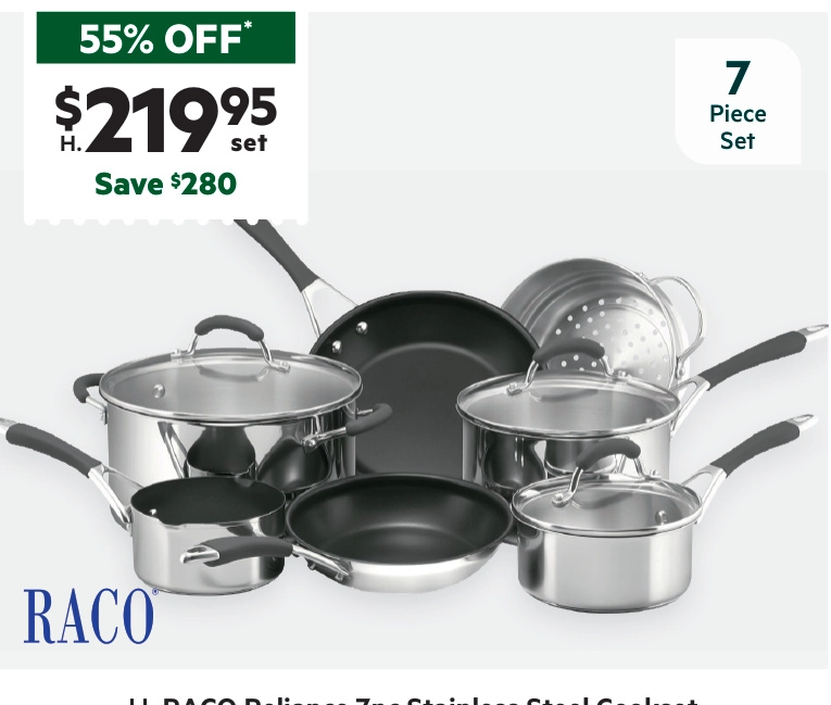 Raco Reliance 7-Piece Stainless Steel Cookset