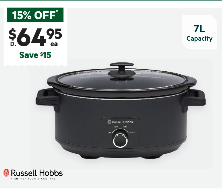 Russell Hobbs 7 L Slow Cooker Matte Black RHSC7