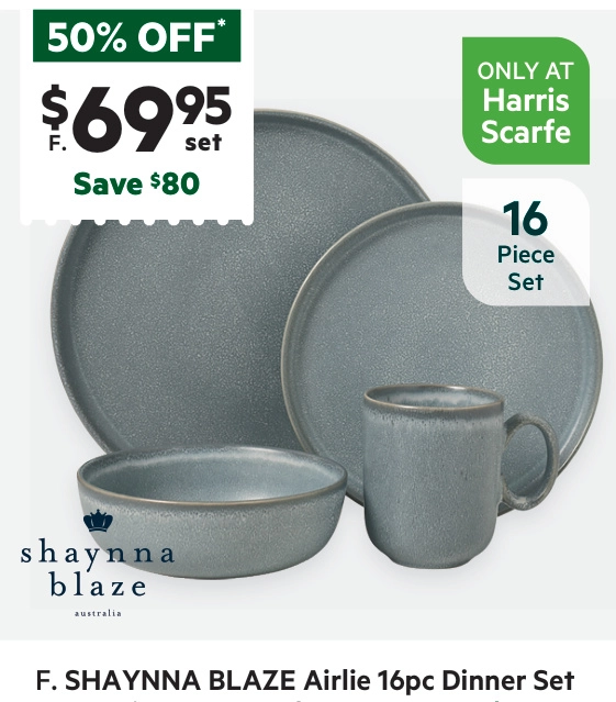 Shaynna Blaze Airlie 16-Piece Dinner Set Sea