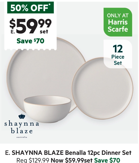 Shaynna Blaze Benalla 12-Piece Dinner Set White