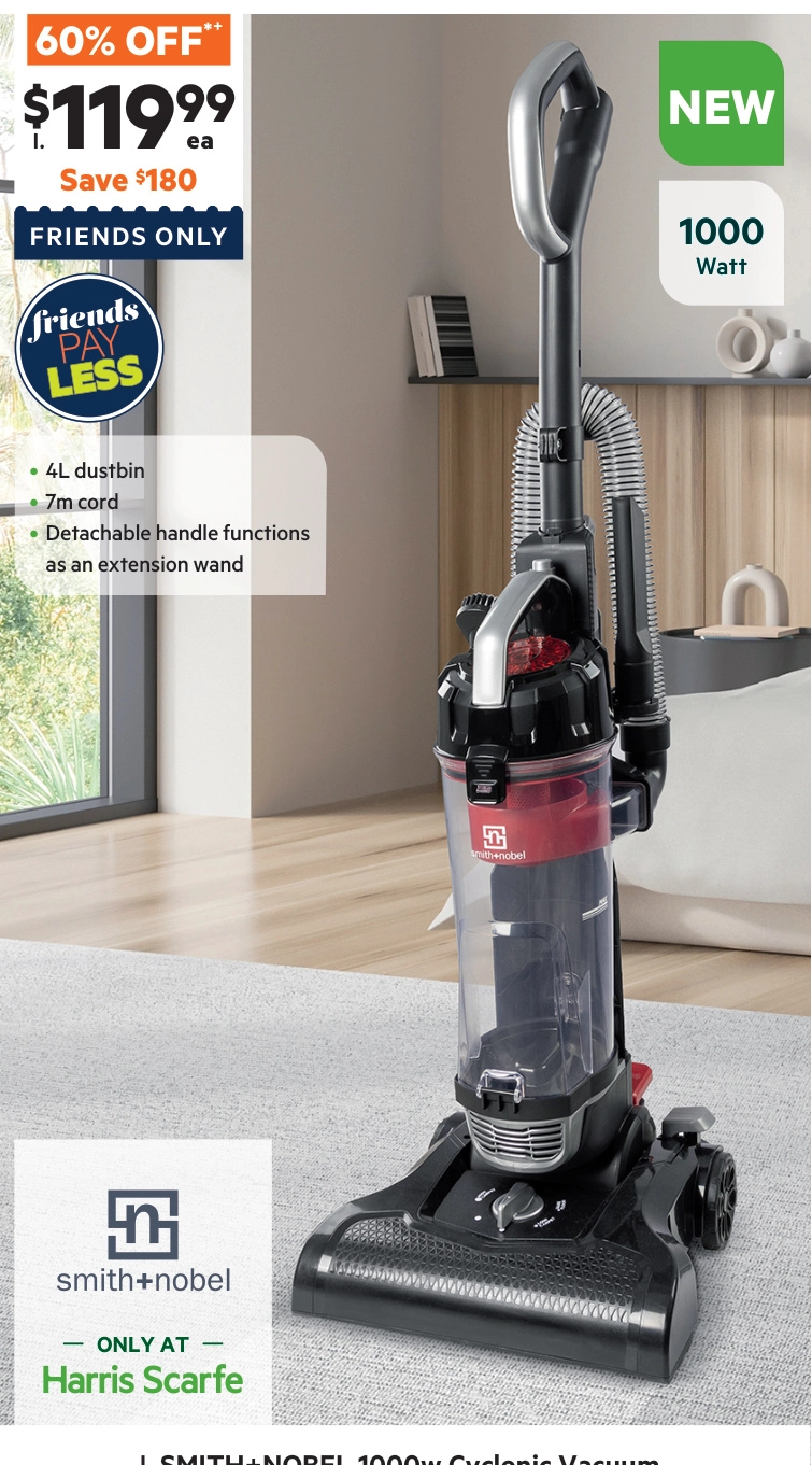 Smith + Nobel 1000 Watt Cyclonic Vacuum IA4875