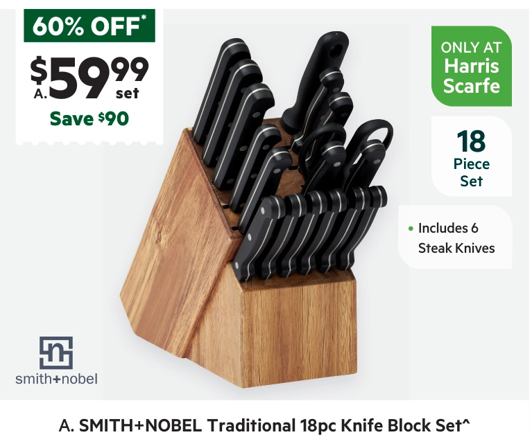 Smith + Nobel 18-Piece Traditional Knife Block Set