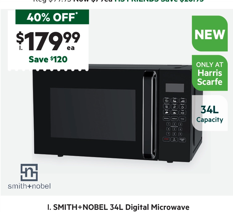 Smith + Nobel 34L Digital Microwave MW3417